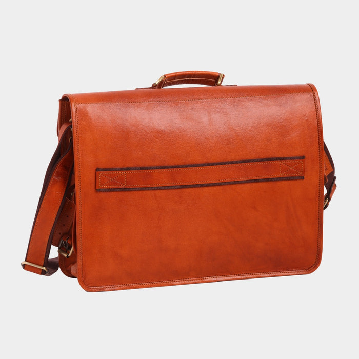 Payton Vintage Leather Briefcase Cum Laptop Messenger Bag