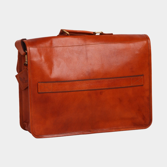 Noel Vintage Leather Briefcase Cum Laptop Messenger Bag