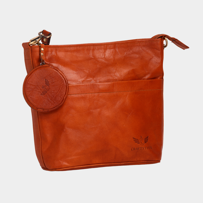 Ichikava Leather Sling Cum Crossbody Laptop Bag