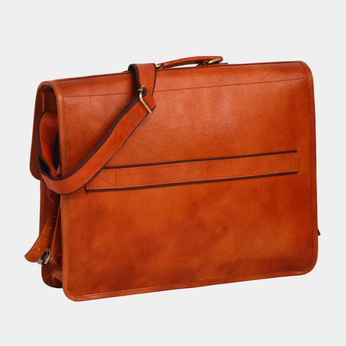 Reggie Vintage Leather Briefcase Cum Laptop Messenger Bag