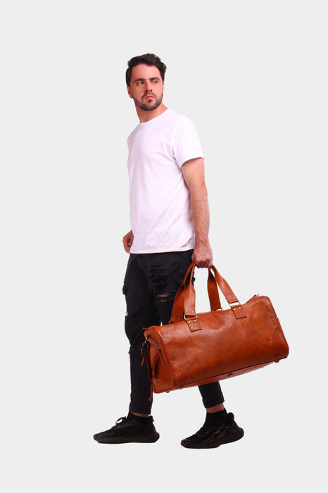 Reconno Vintage Leather Duffle Cum Cinch Bag