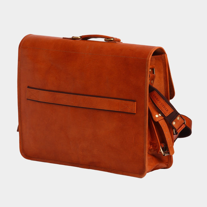 Robby Vintage Leather Briefcase Cum Laptop Messenger Bag