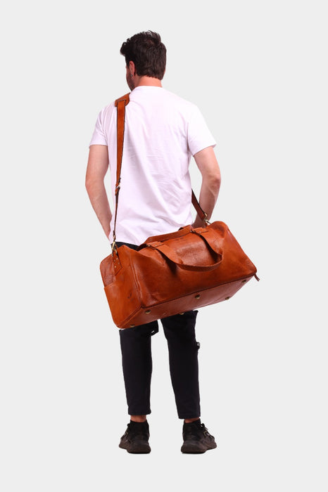 Reconno Vintage Leather Duffle Cum Cinch Bag