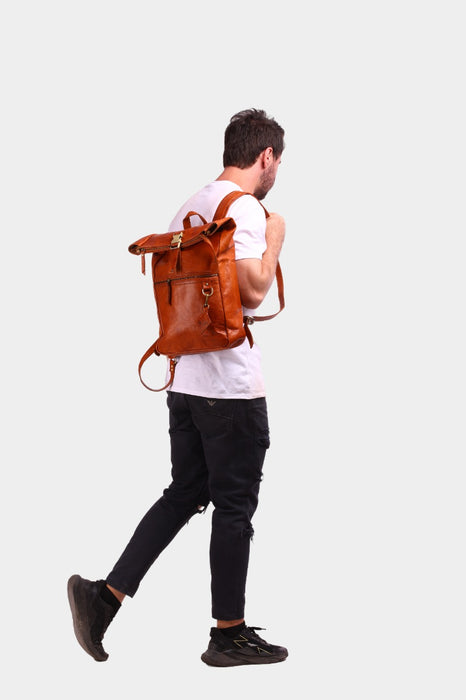 Minato Vintage Leather Backpack Cum Messenger Bag