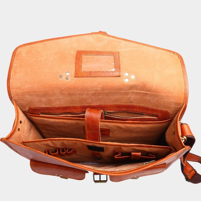 Payton Vintage Leather Briefcase Cum Laptop Messenger Bag