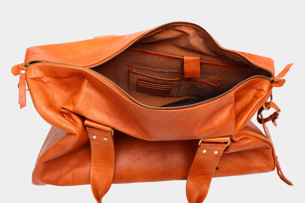 Reconno Vintage Leather Duffle Cum Cinch Bag