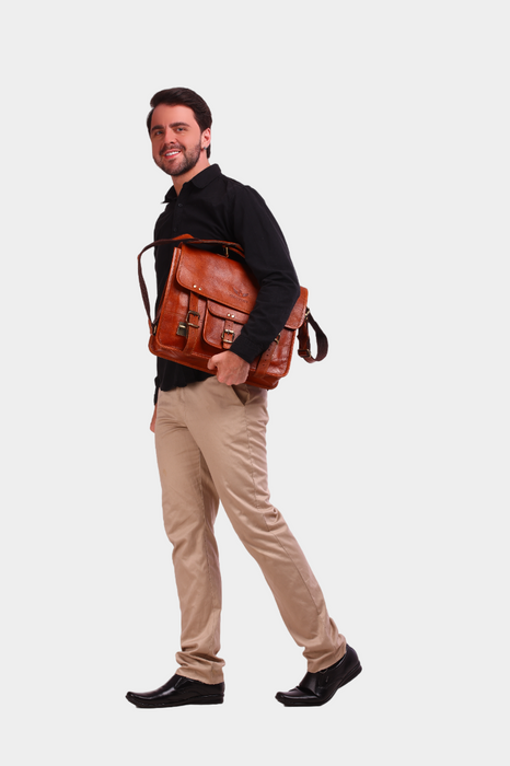 Envoy Leather Messenger Cum Laptop Bag