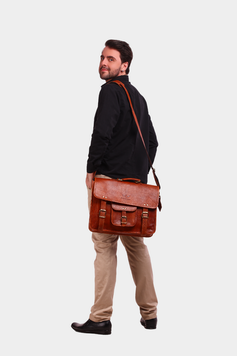 Envoy Leather Messenger Cum Laptop Bag