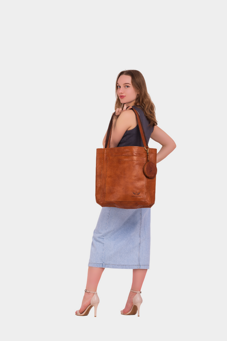 Ichika Leather Tote Cum Laptop Bag