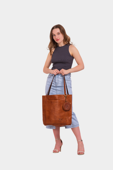 Ichika Leather Tote Cum Laptop Bag