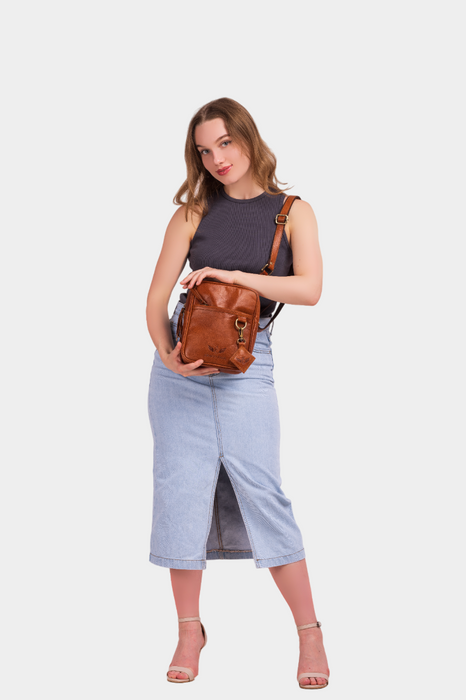 Corry Leather Sling Cum Crossbody Bag