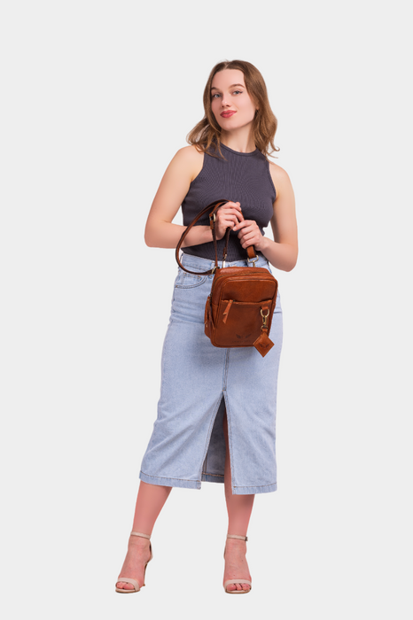 Corry Leather Sling Cum Crossbody Bag