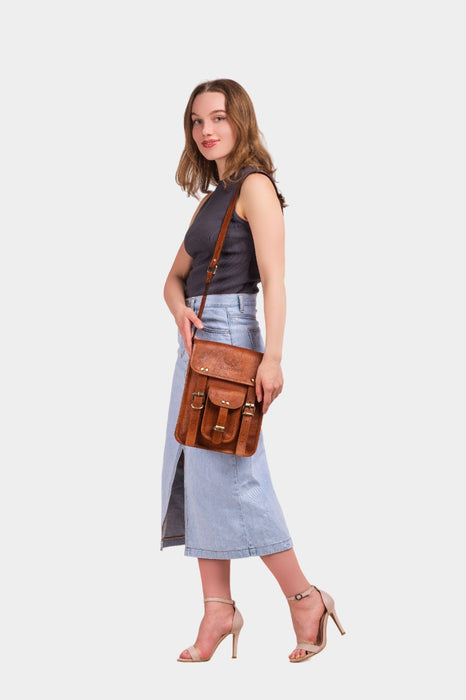 Leslie Leather Sling Cum Crossbody Bag