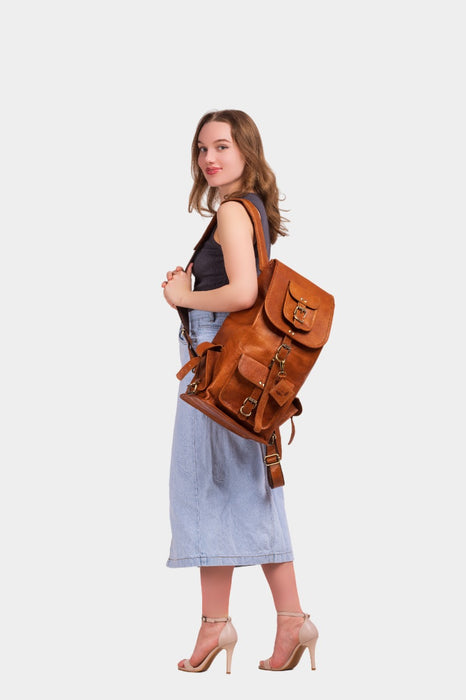 Lucia Vintage Leather Backpack