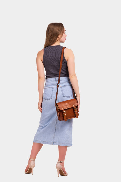 Gene Leather Sling Cum Crossbody Bag