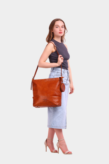 Zoya Leather Sling Cum Crossbody Cum Office Bag