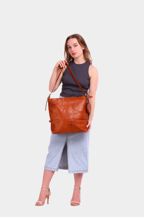 Zoya Leather Sling Cum Crossbody Cum Office Bag