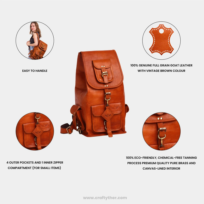 Lucia Vintage Leather Backpack