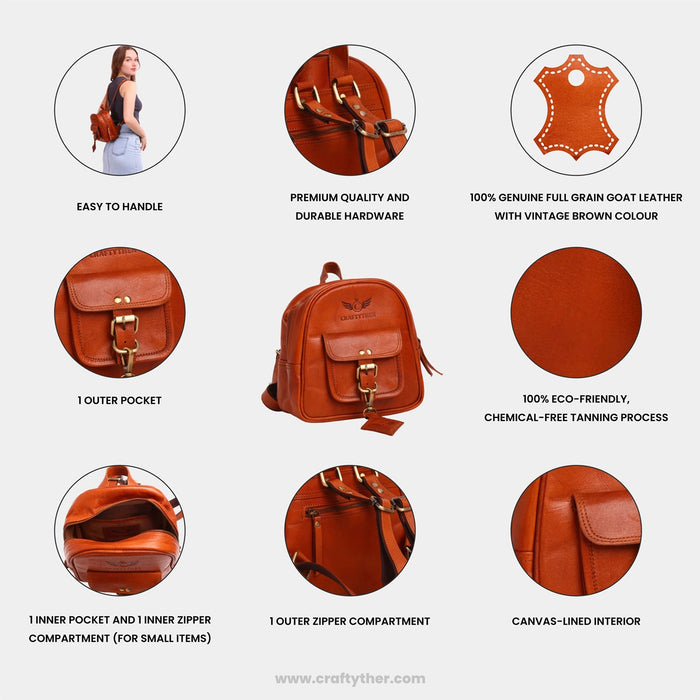 Alessia Small Leather Backpack